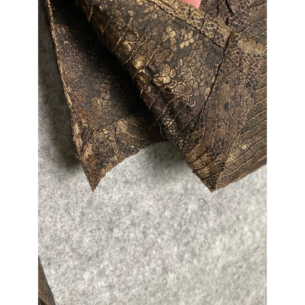 Chico's Metallic Bronze Snake Leaf Print Button Jacket Top Size 3 (L/XL) - Picture 7 of 16